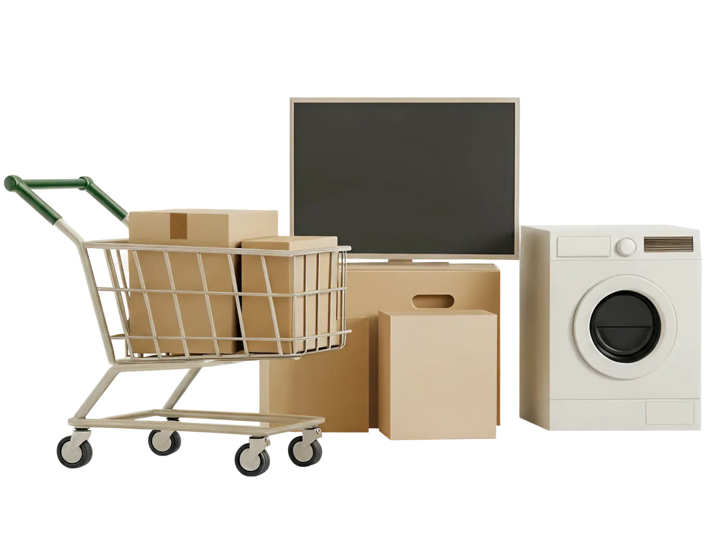 Иконка перевозка бытовой техники, коробок и товаров для магазинов и складов